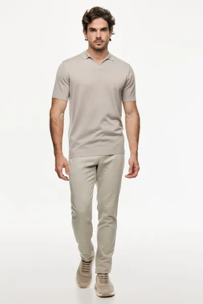 Polo zonder knopen | Beige