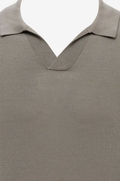 Polo zonder knopen | Donkerbruin