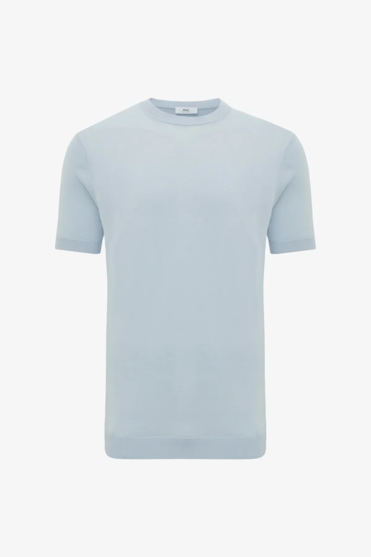 Gebreid T-shirt | Lichtblauw