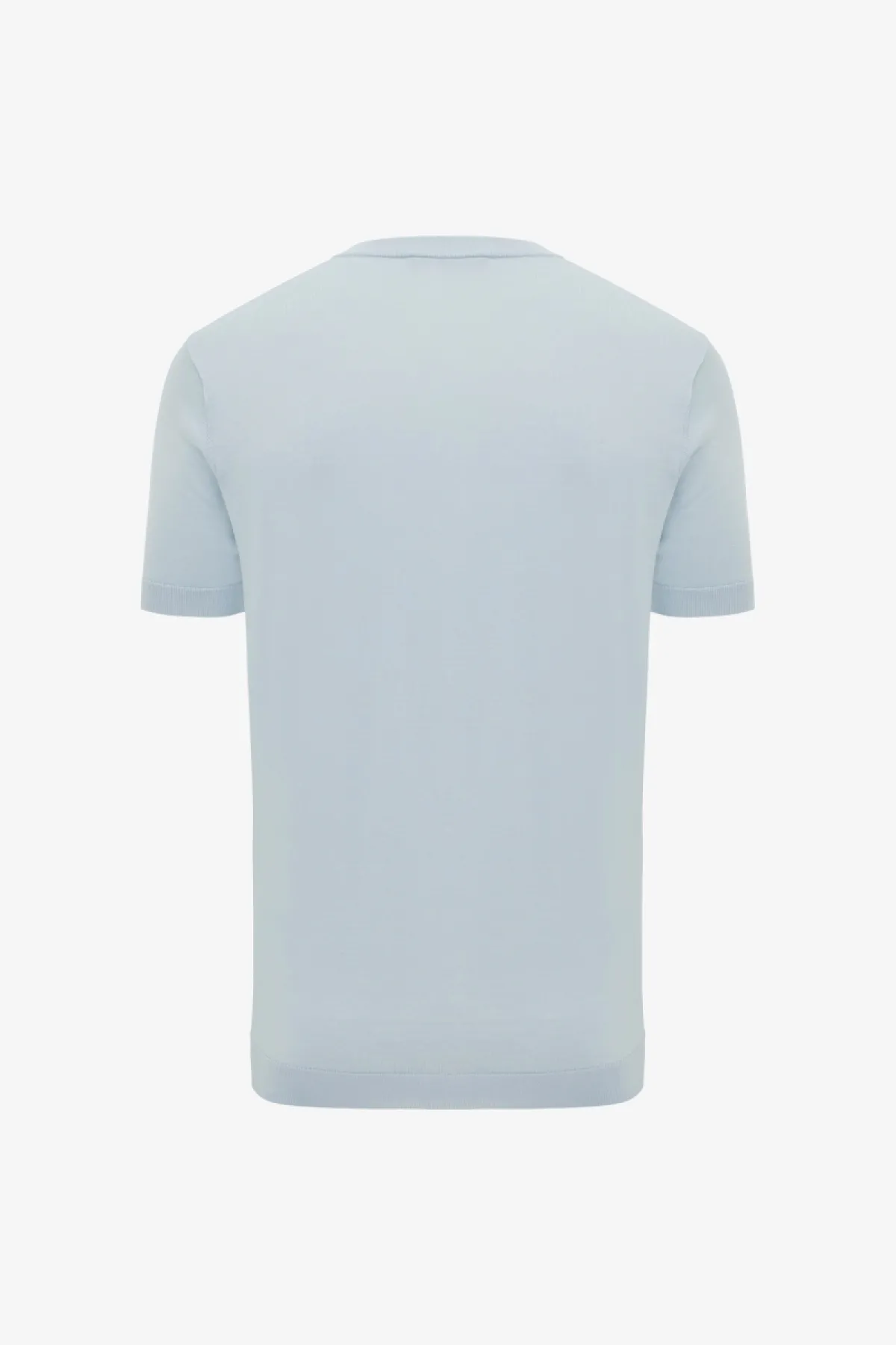 Gebreid T-shirt | Lichtblauw