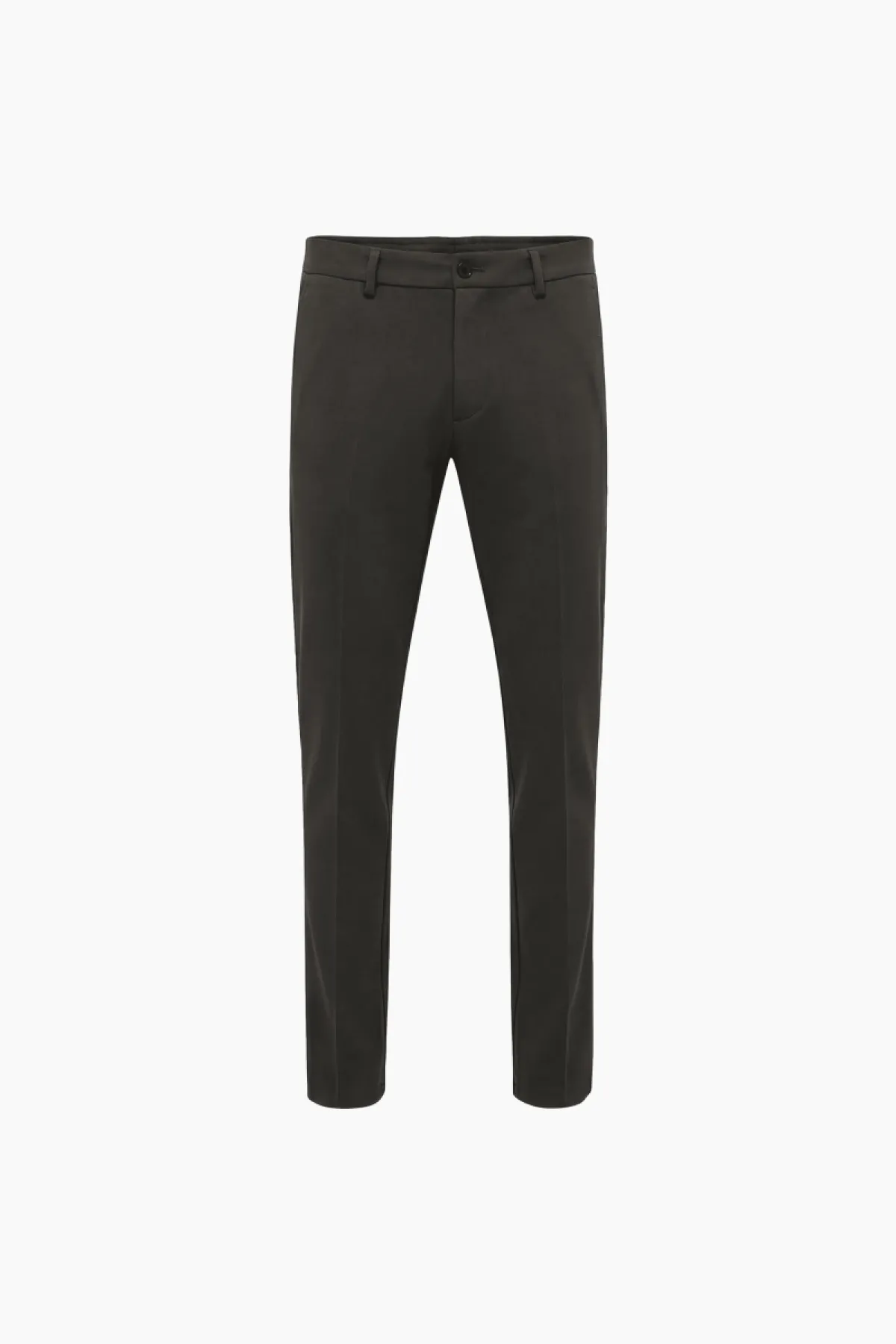 Cotton Blend Trousers | Donkergroen