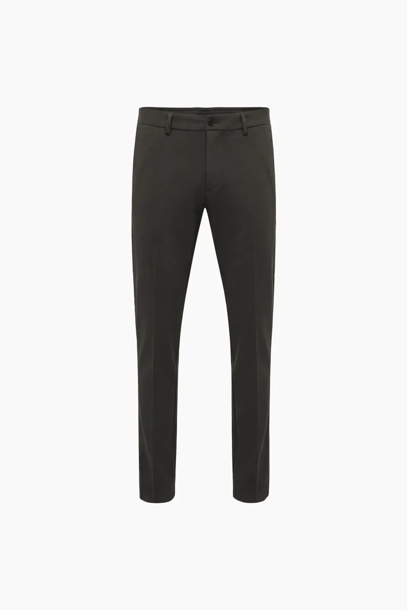 Cotton Blend Trousers | Donkergroen