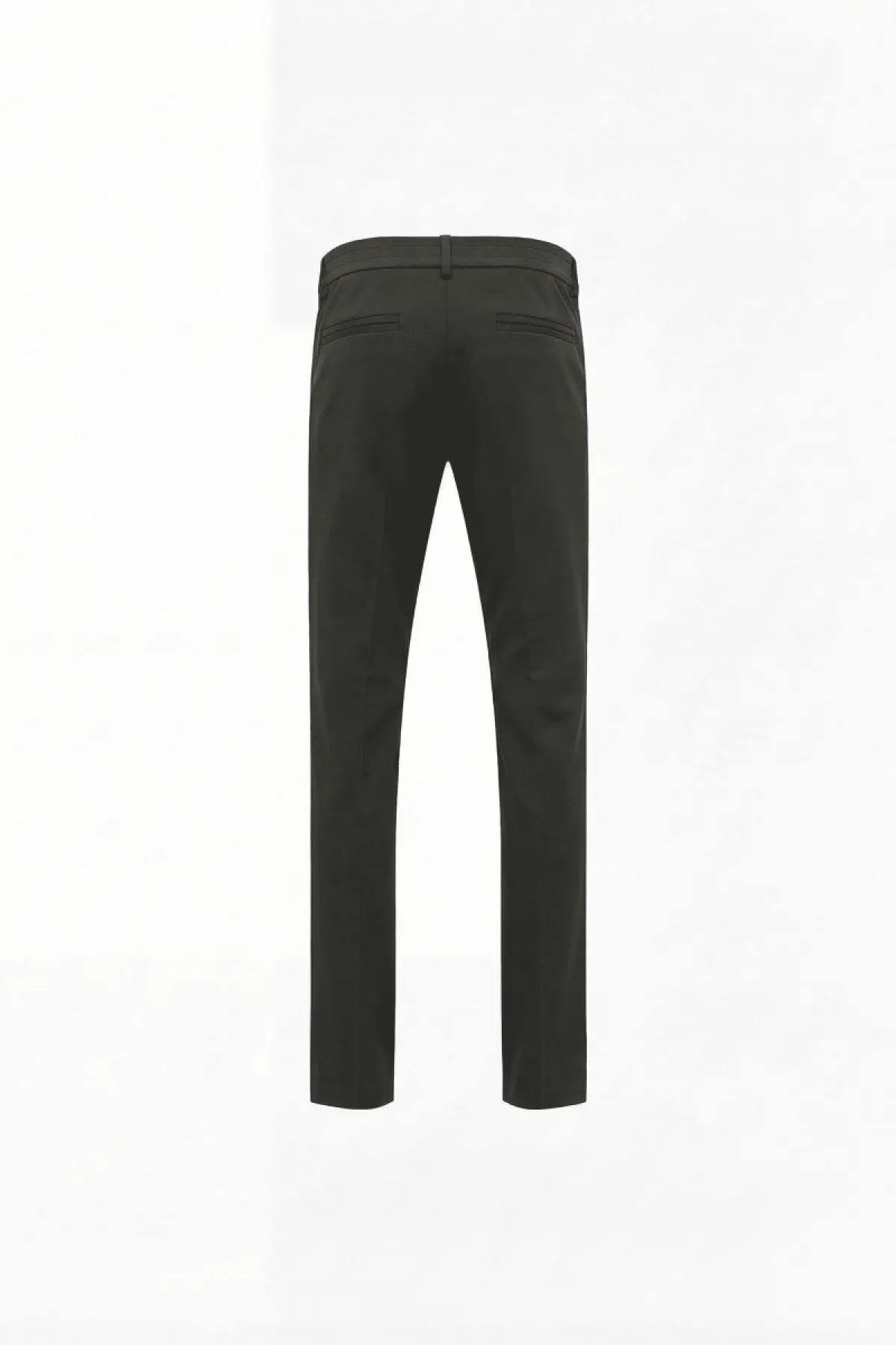 Cotton Blend Trousers | Donkergroen