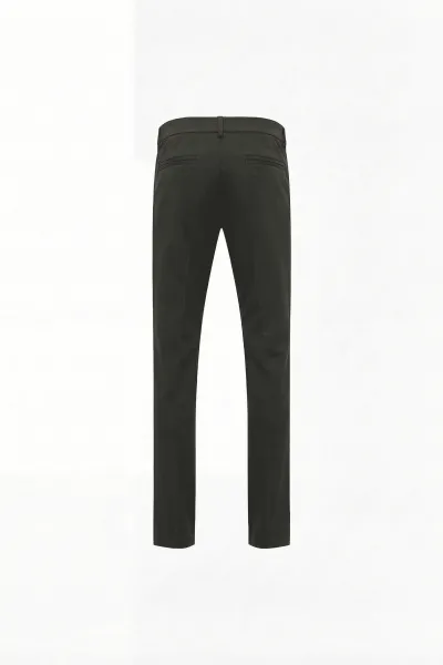 Cotton Blend Trousers | Donkergroen