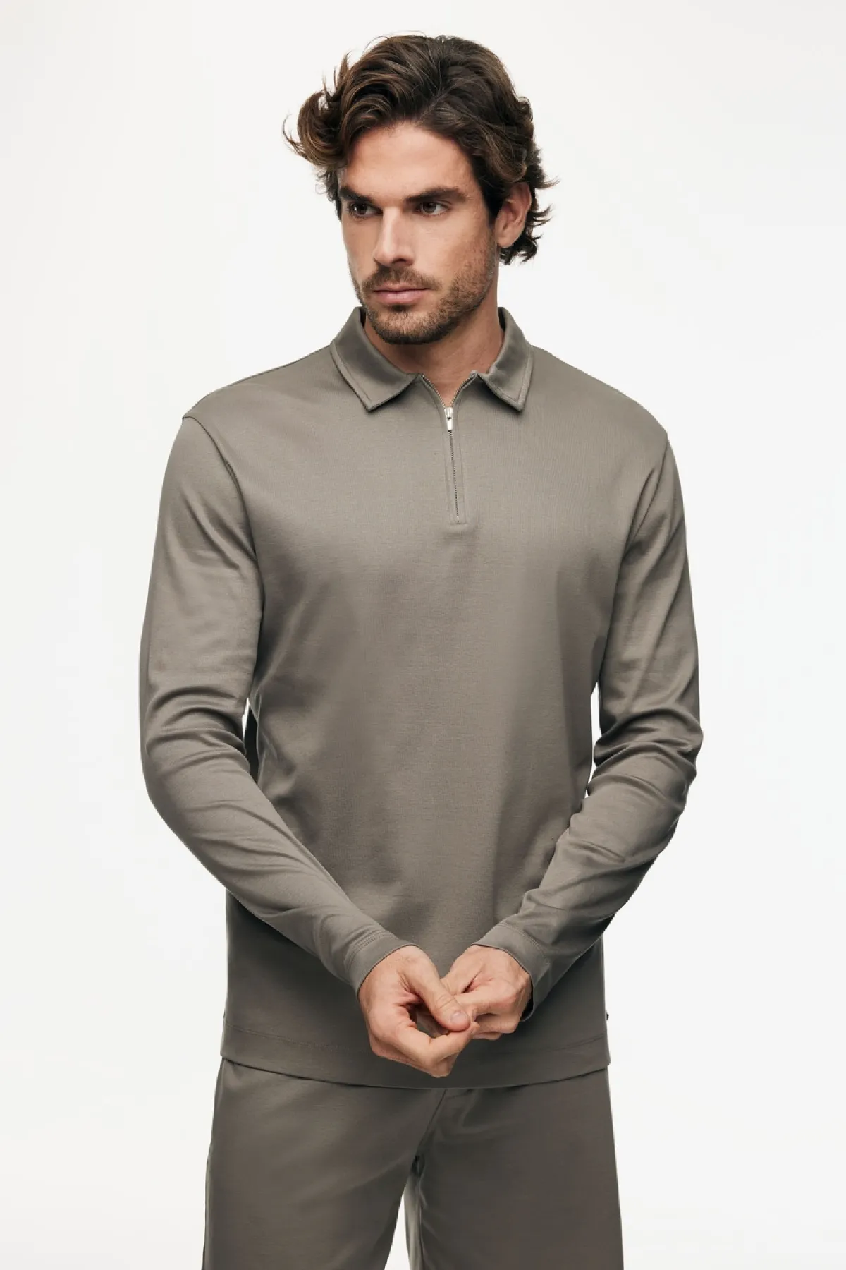 Half Zip Longsleeve Polo | Bruin