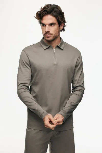 Half Zip Longsleeve Polo | Bruin