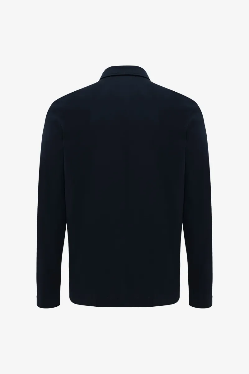 Half Zip Longsleeve Polo | Donkerblauw