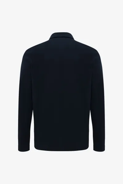 Half Zip Longsleeve Polo | Donkerblauw