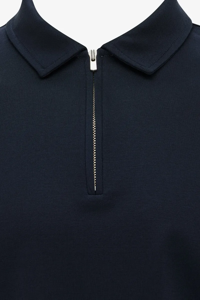 Half Zip Longsleeve Polo | Donkerblauw