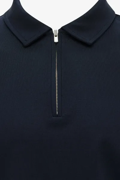 Half Zip Longsleeve Polo | Donkerblauw