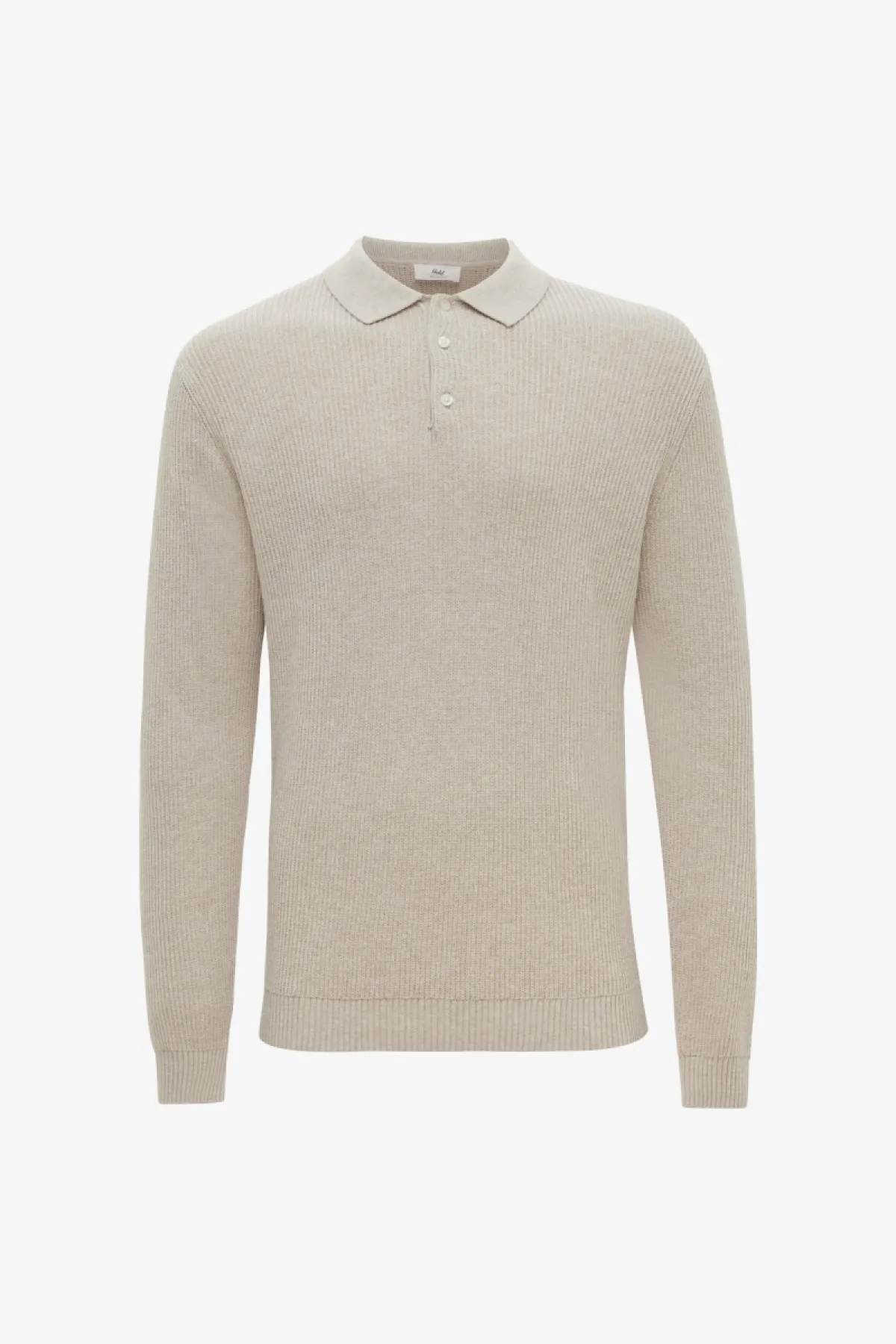 Knitted Longsleeve Polo | Beige