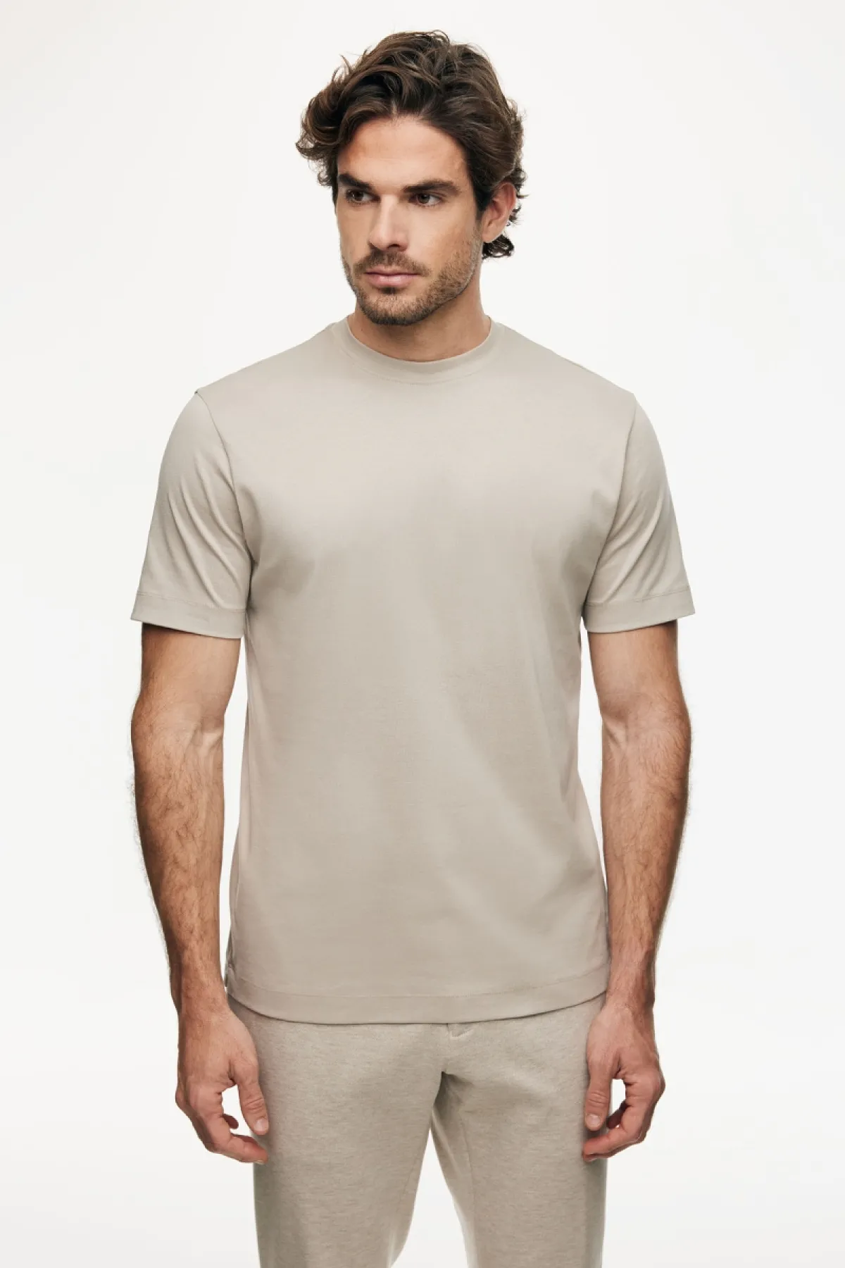 Mercerised T-shirt | Beige