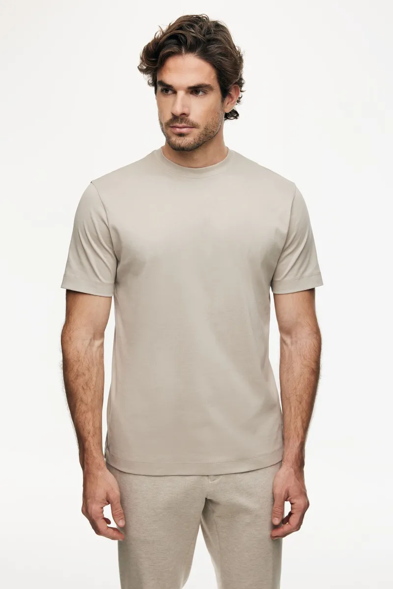 Mercerised T-shirt | Beige