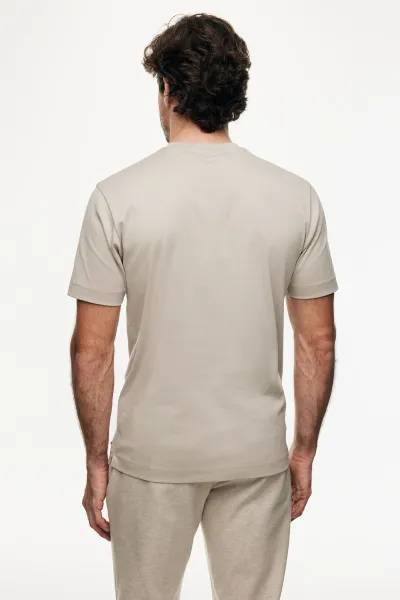 Mercerised T-shirt | Beige
