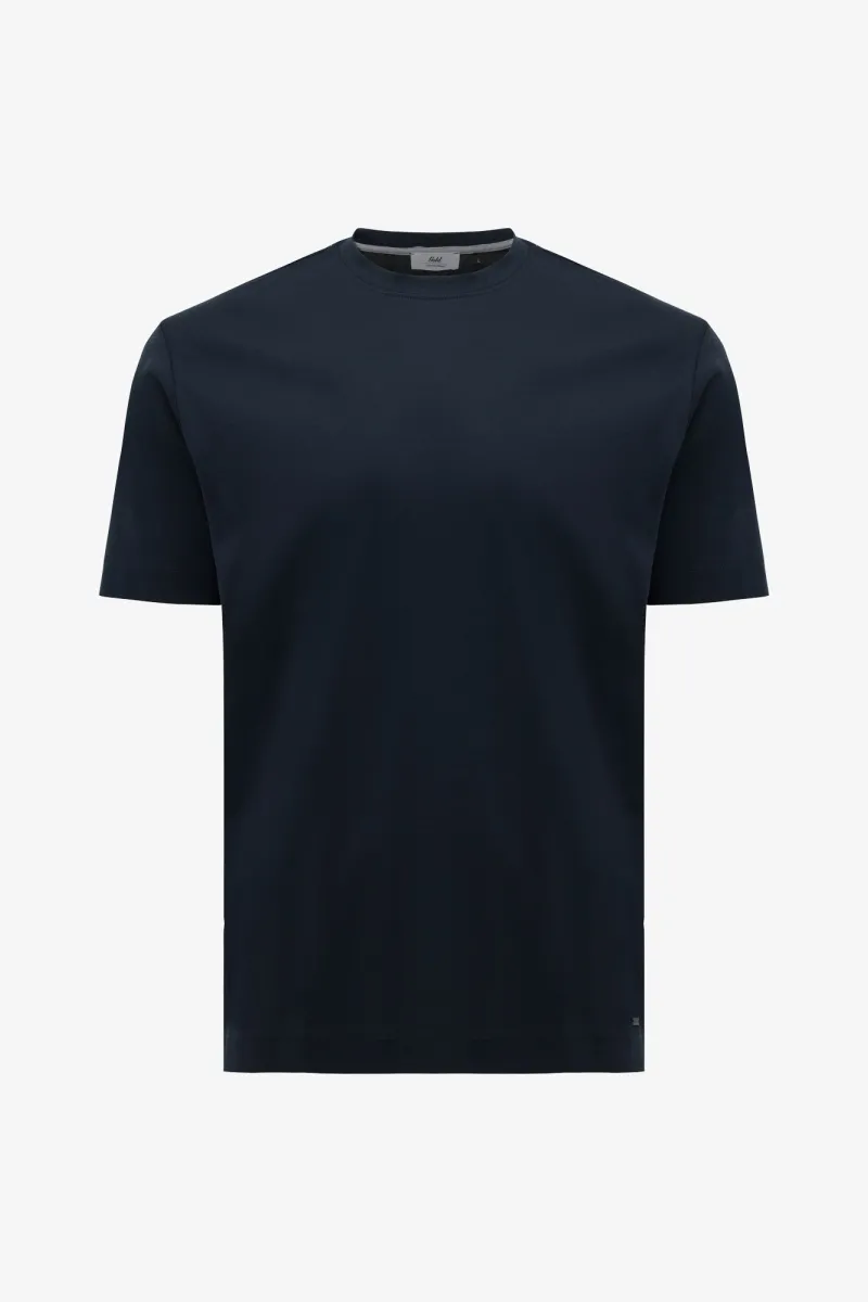 Mercerised T-shirt | Donkerblauw