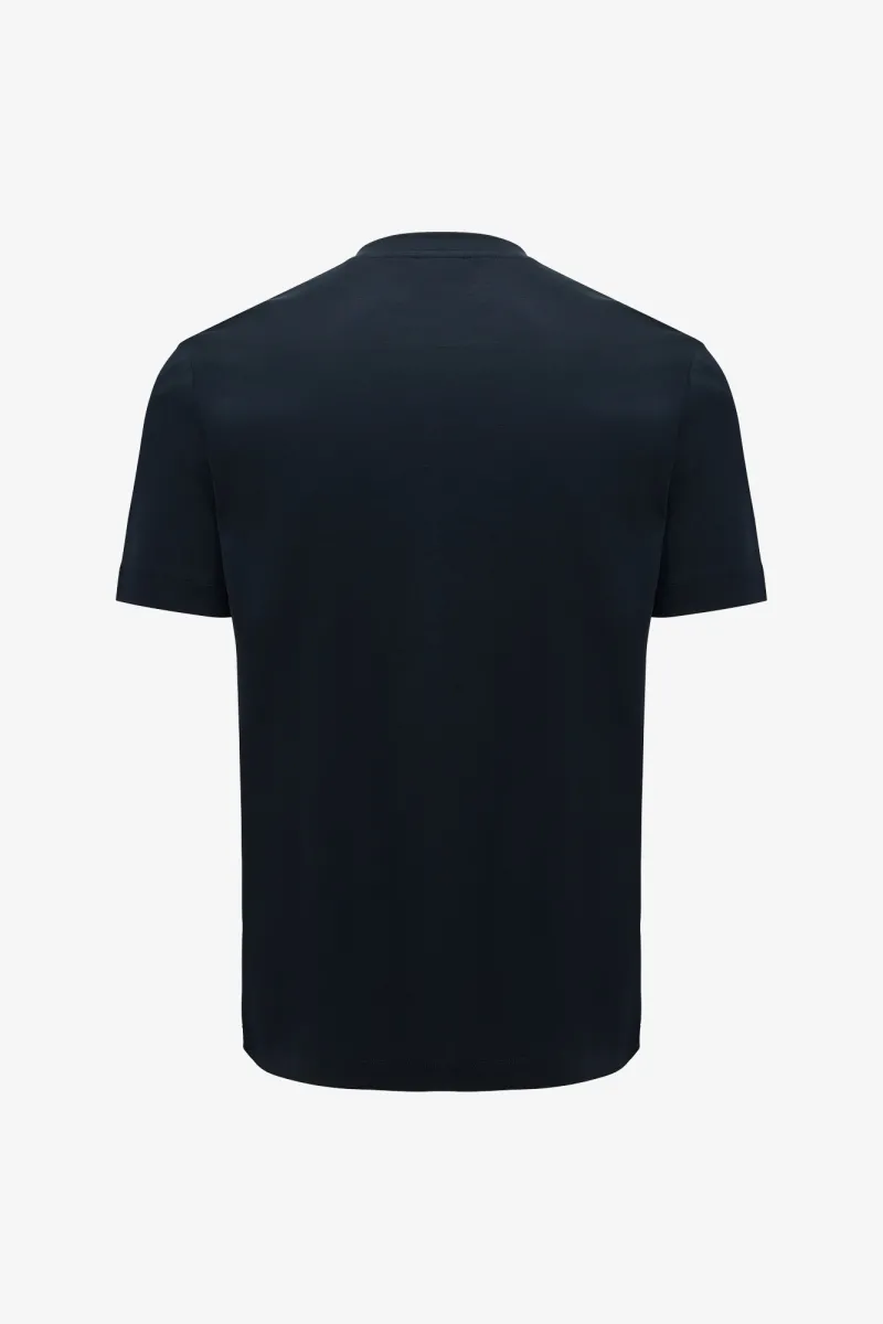 Mercerised T-shirt | Donkerblauw