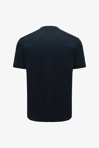 Mercerised T-shirt | Donkerblauw