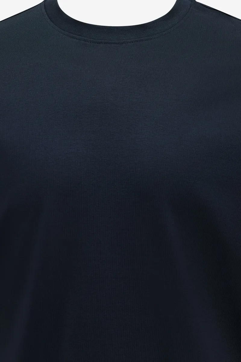 Mercerised T-shirt | Donkerblauw