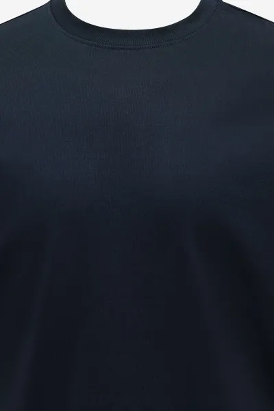 Mercerised T-shirt | Donkerblauw