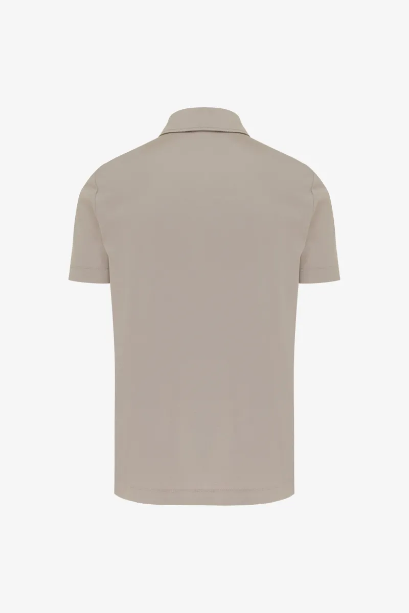 2-Button Polo | Beige