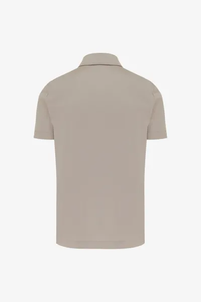 2-Button Polo | Beige