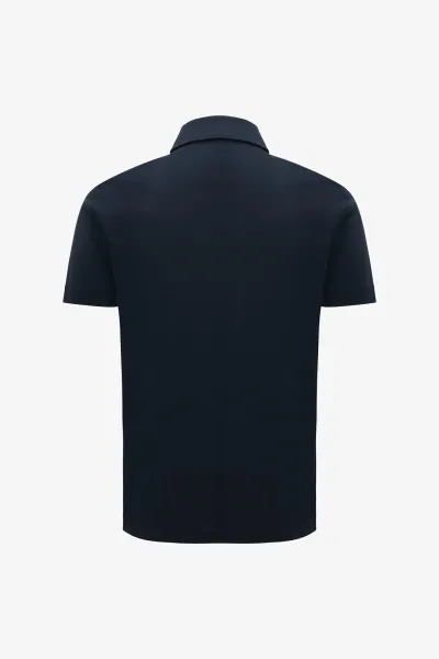 2-Button Polo | Donkerblauw