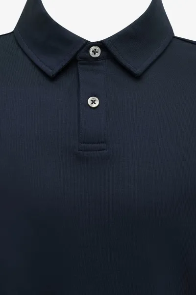 2-Button Polo | Donkerblauw