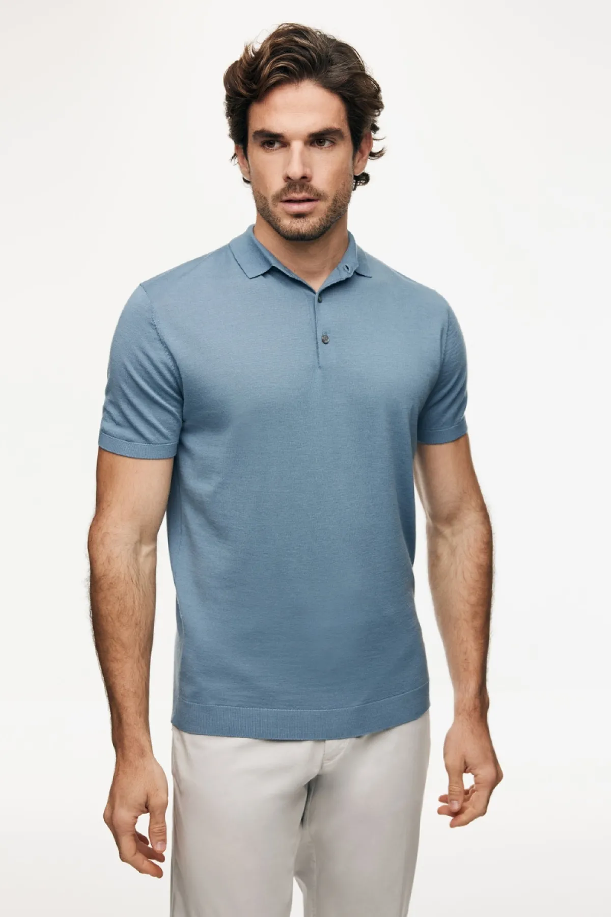 Button Polo | Blauw