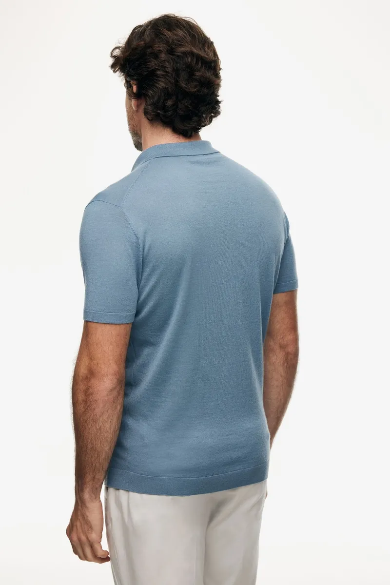 Button Polo | Blauw