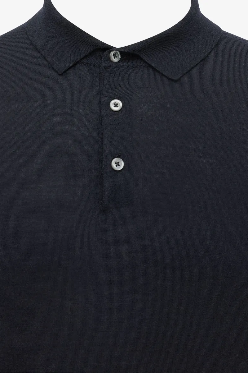 Button Polo | Donkerblauw