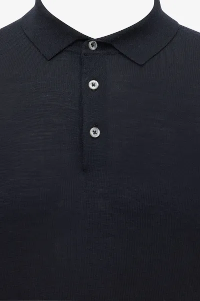 Button Polo | Donkerblauw
