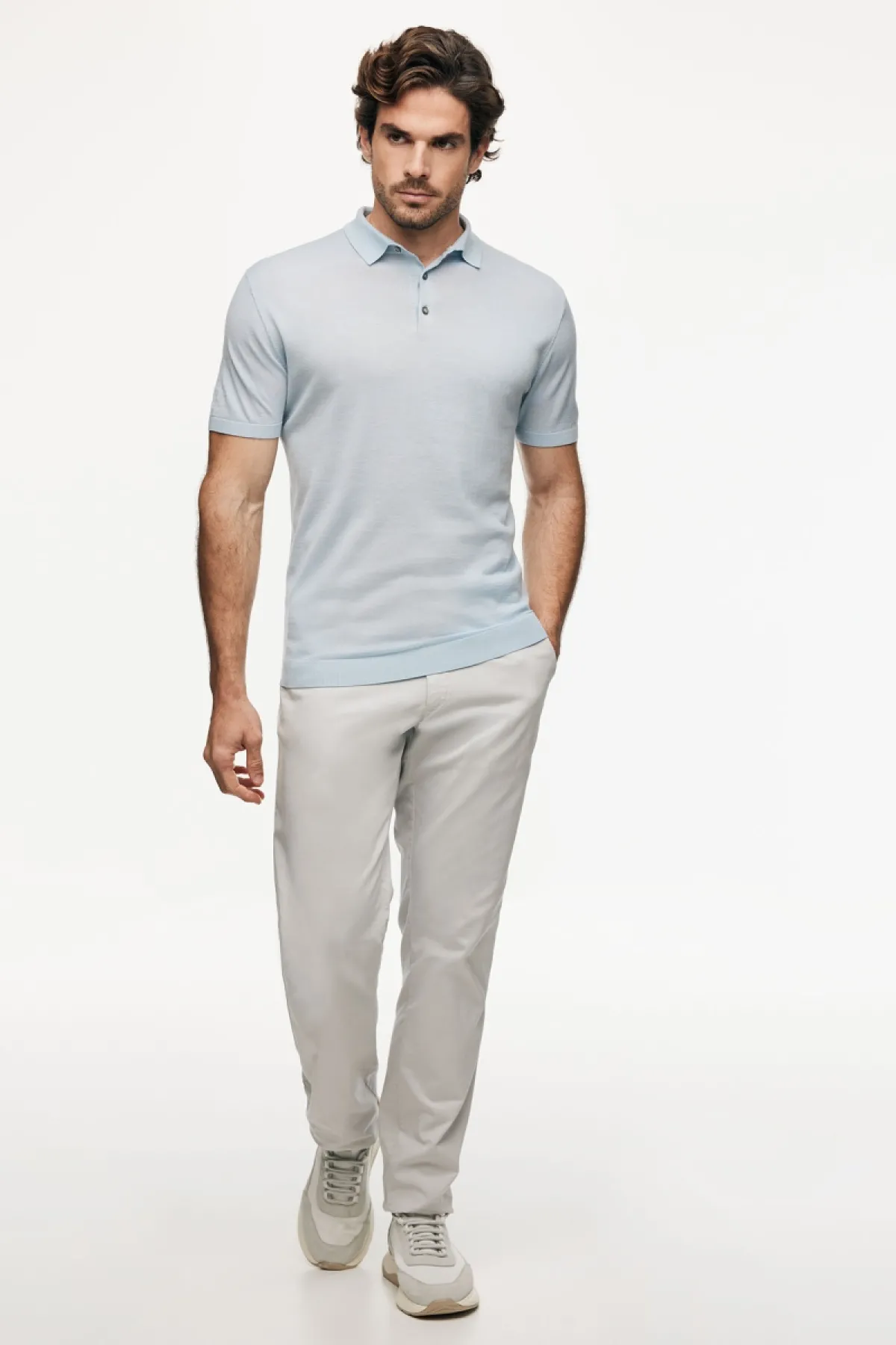 Button Polo | Lichtblauw