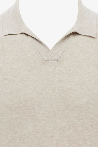 No Button Polo | Beige