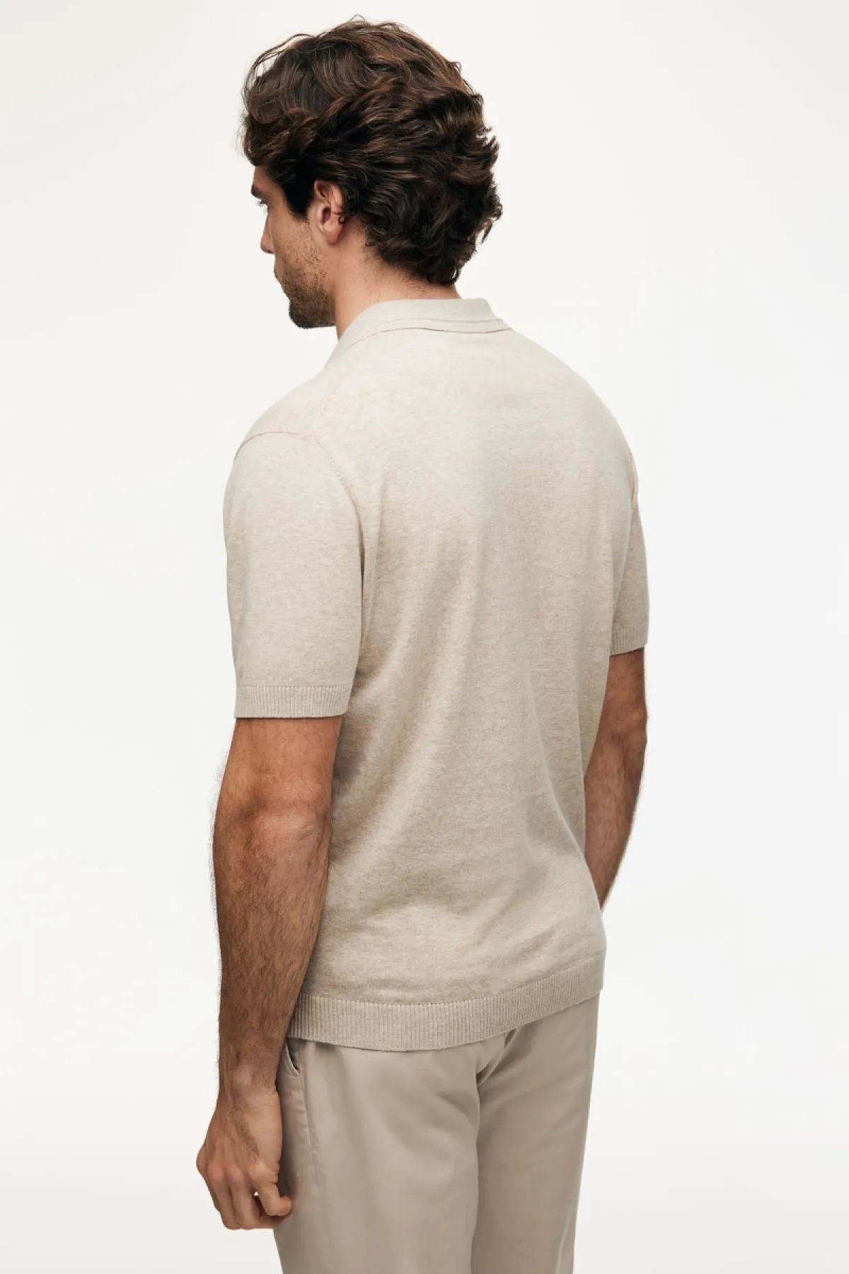No Button Polo | Beige