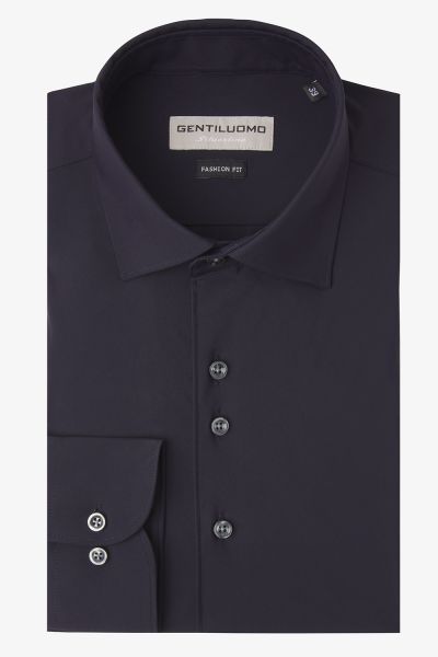 Dynamic stretch overhemd donkerblauw