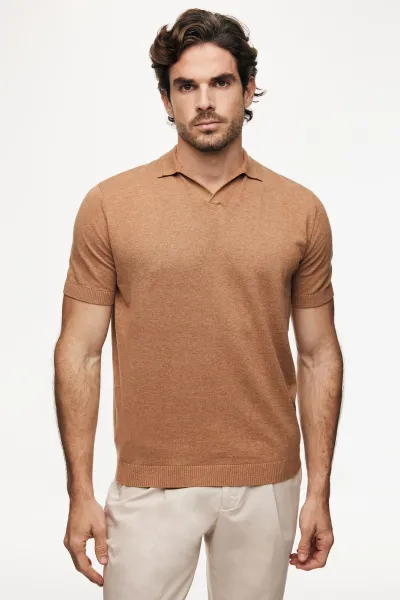 No Button Polo | Oranje