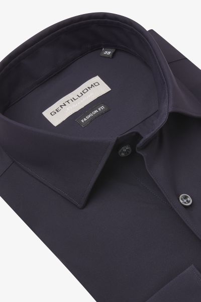 Dynamic stretch overhemd donkerblauw