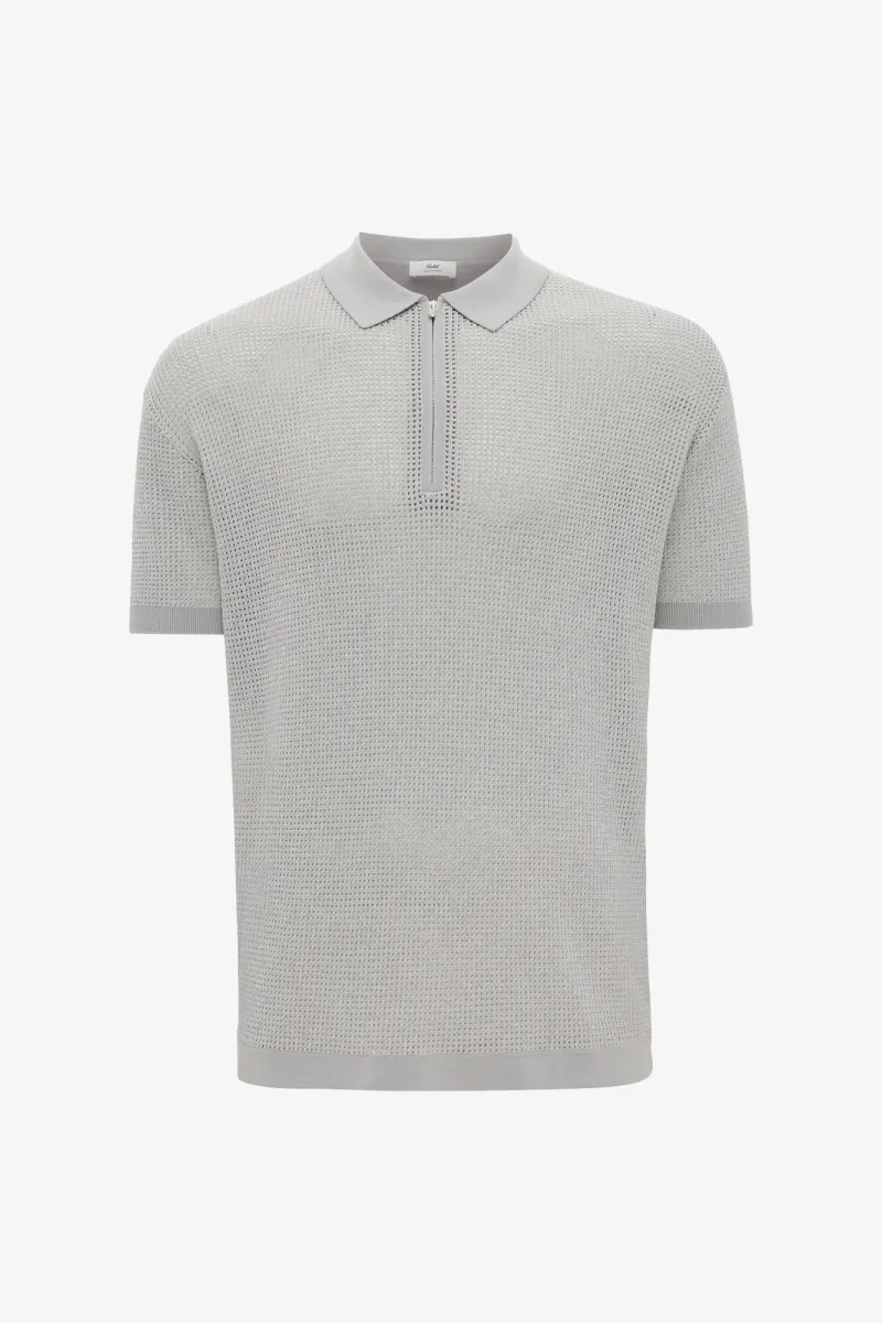 Crochet Polo | Lichtgrijs