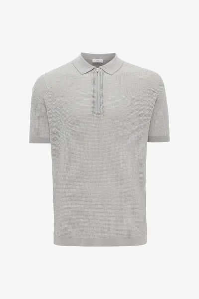 Crochet Polo | Lichtgrijs
