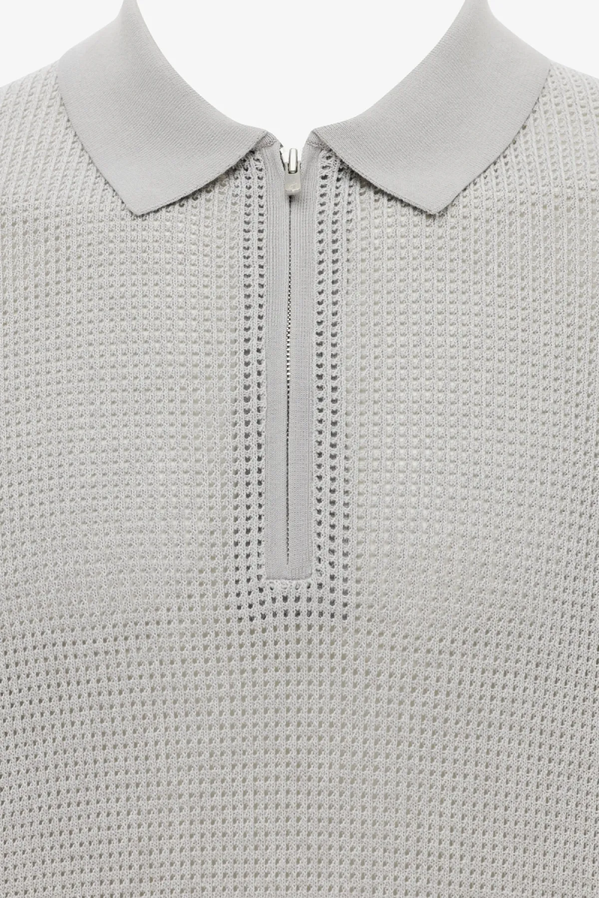Crochet Polo | Lichtgrijs