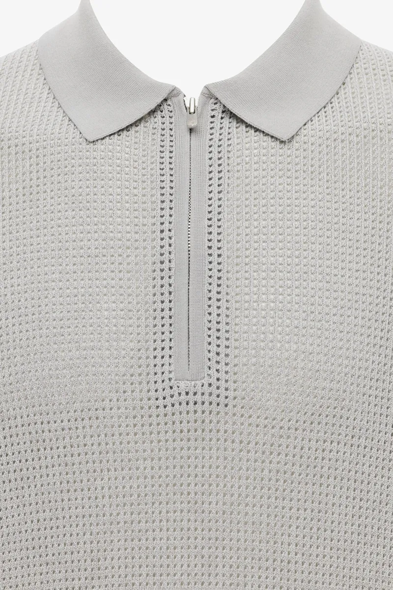 Crochet Polo | Lichtgrijs