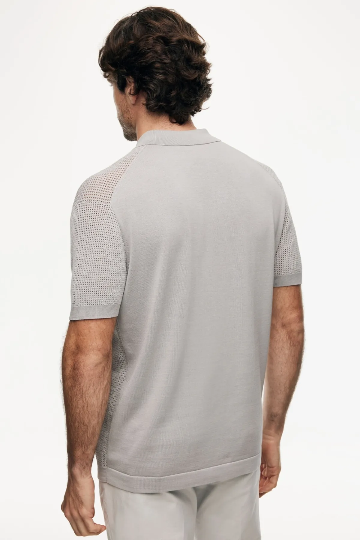 Crochet Polo | Lichtgrijs