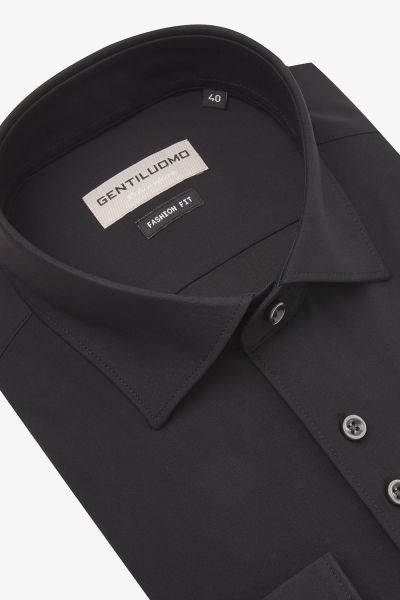 Dynamic stretch overhemd zwart