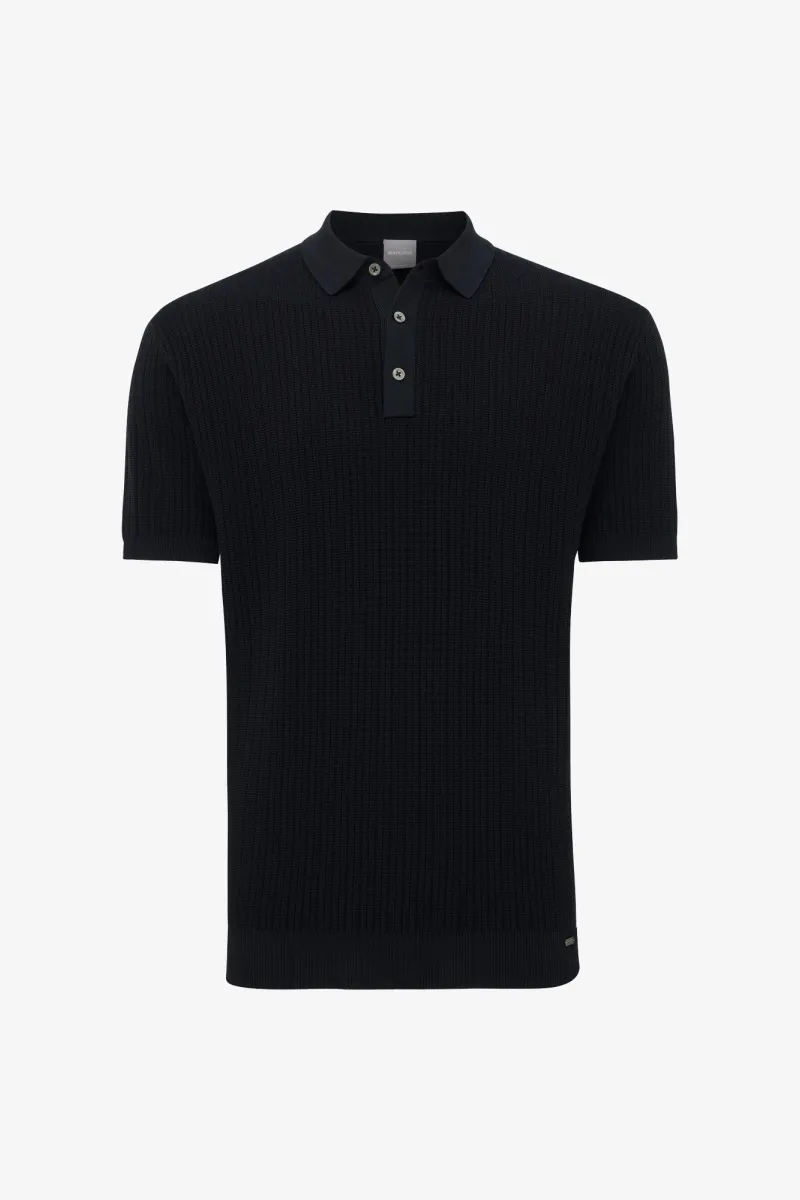 Gebreide Polo | Donkerblauw