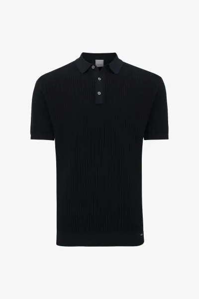 Gebreide Polo | Donkerblauw