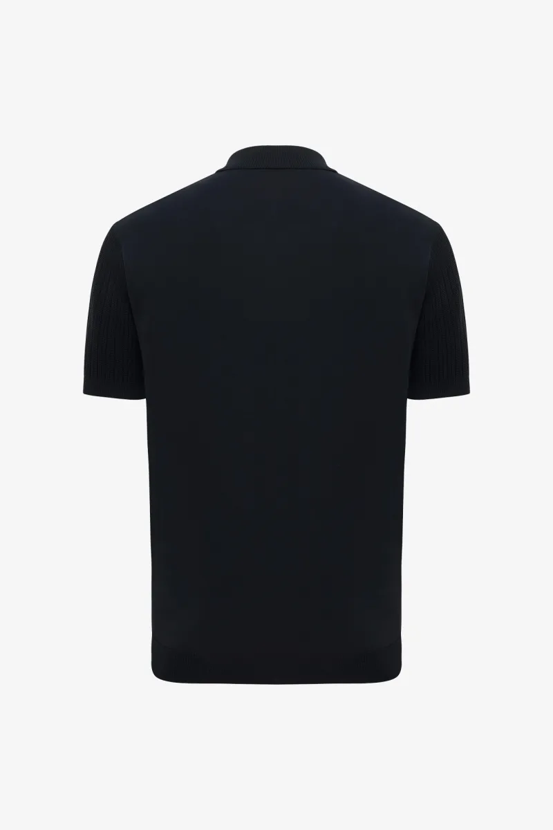 Gebreide Polo | Donkerblauw