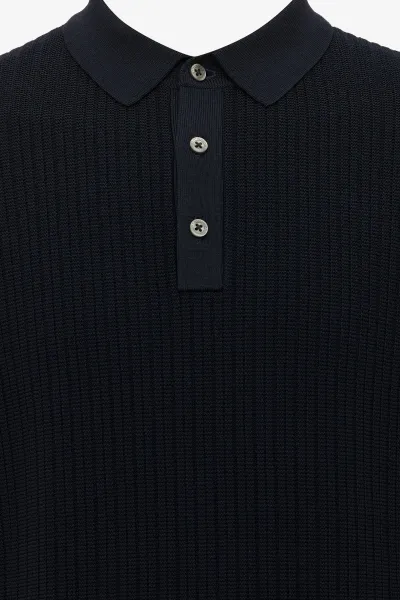 Gebreide Polo | Donkerblauw