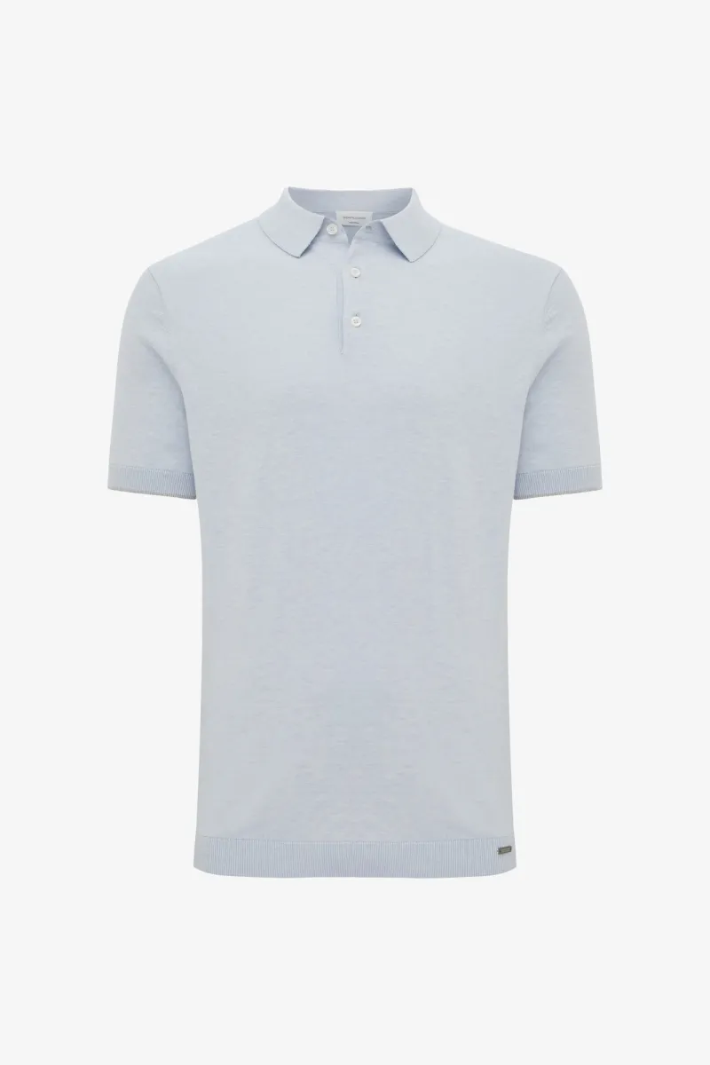 Gebreide Polo | Lichtblauw