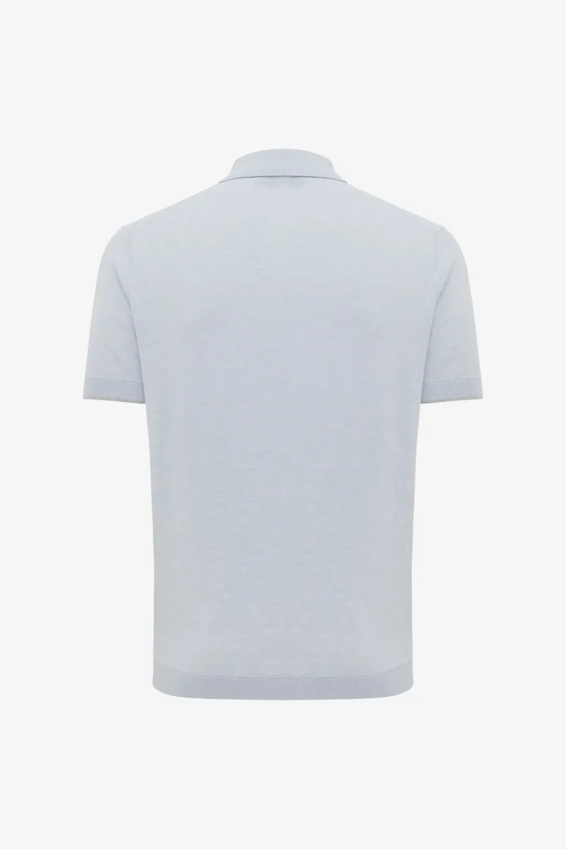 Gebreide Polo | Lichtblauw
