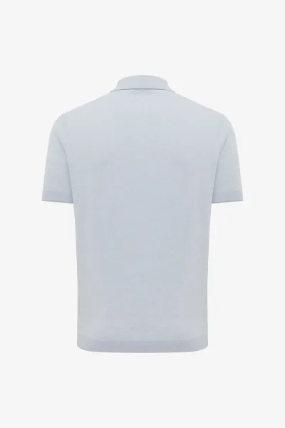 Gebreide Polo | Lichtblauw